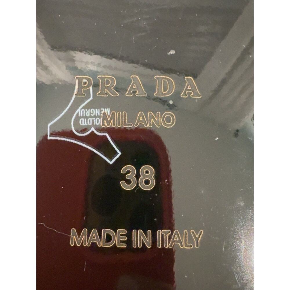 Prada Milano Woven Mary Jane Flats Black Tan Leather Size 38 Made in Italy New - Picture 8 of 16
